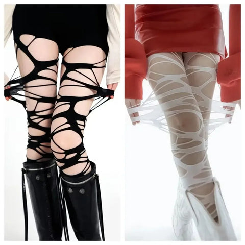 Gothic Stockings with black mesh