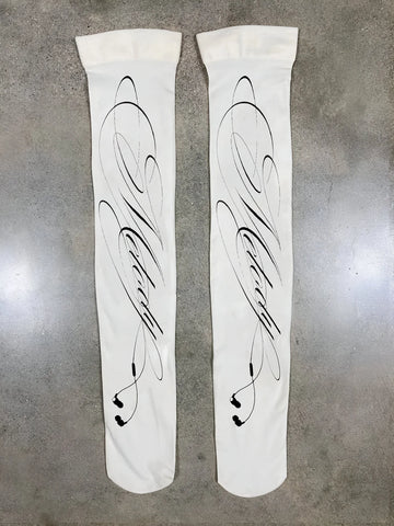 Victorian Goth Ornate Dagger Script Thigh-High Sock