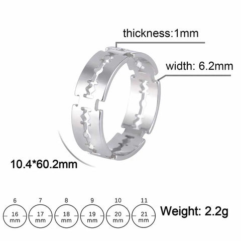 Goth Razor Edge Band Ring