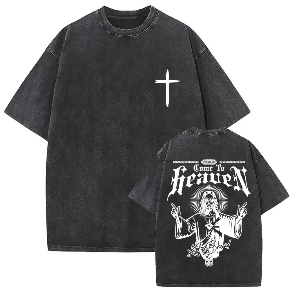 Gothic T-shirt with black washed vintage graphic
