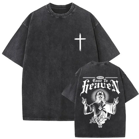 Gothic T-shirt with black washed vintage graphic