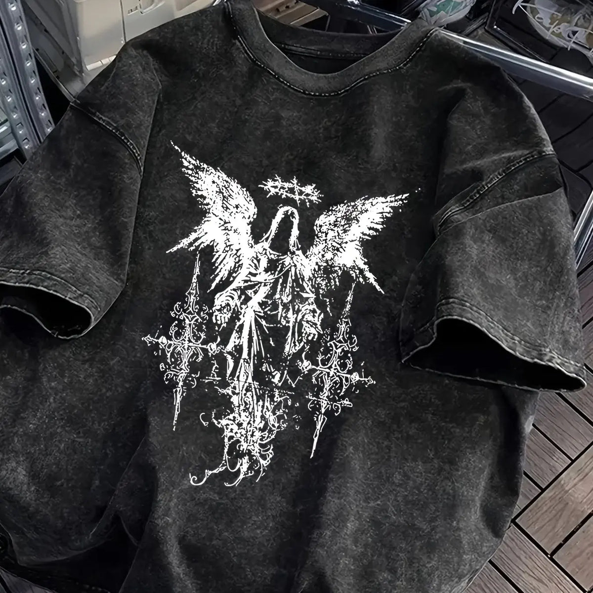 Goth Fallen Seraph Washed Shirt
