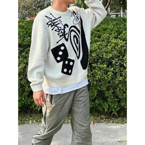 Goth Loaded Dice Chaos Knit Top