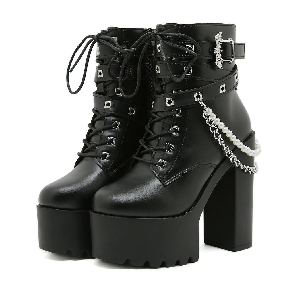 Goth Ironbound Platform Combat Boot