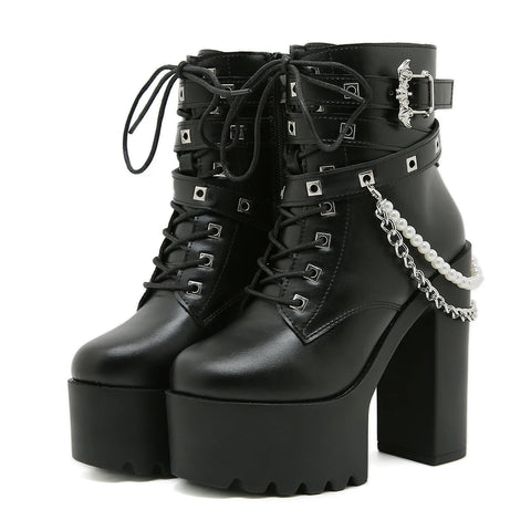 Goth Ironbound Platform Combat Boot