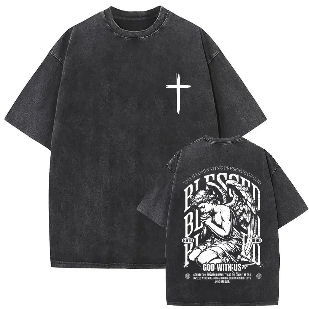Gothic T-shirt with black washed vintage graphic