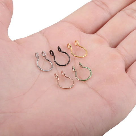 Goth No-Piercing Fang Loop Nose Ring Set