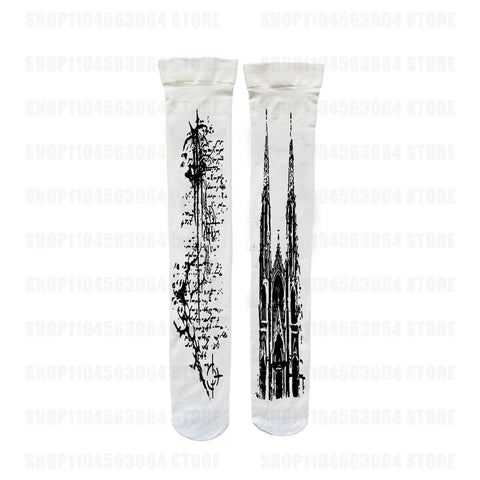 Victorian Goth Cathedral Spire Knee-High Sock