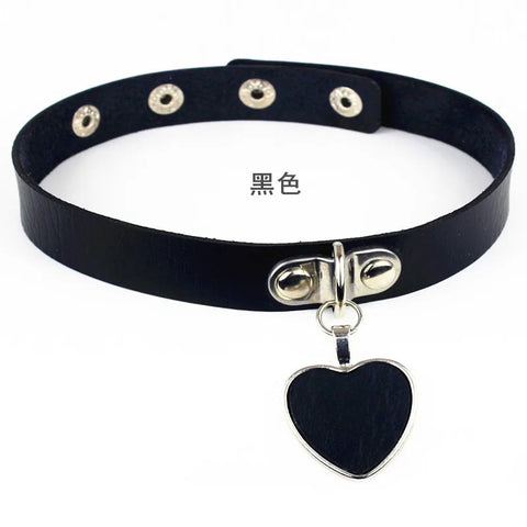 Goth Leather Choker Necklace — Dark Devotion Collection