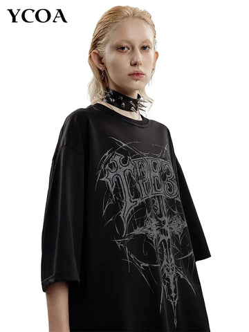 Goth Blackened Sigil Oversized T-Shirt