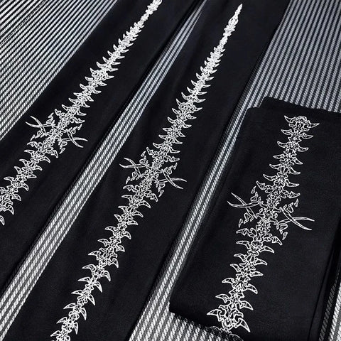 Goth Vertebrae Spine Print Knee-High Sock