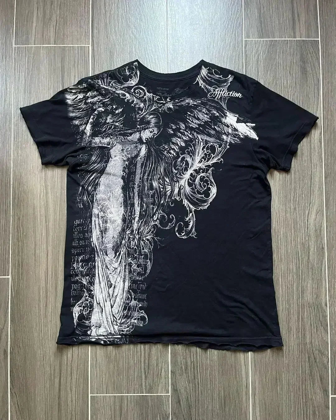 Y2K Goth T-shirt with white splice print