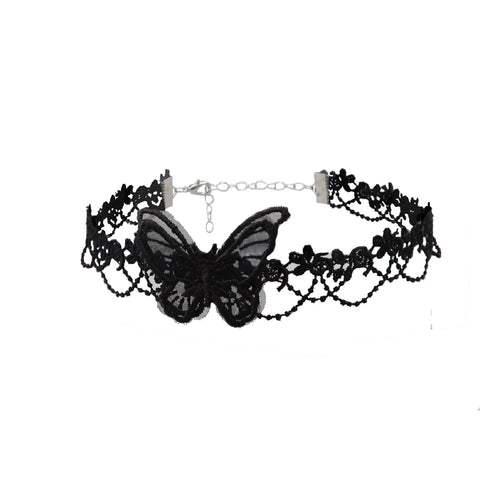 Victorian Goth Mourning Cascade Choker Necklace