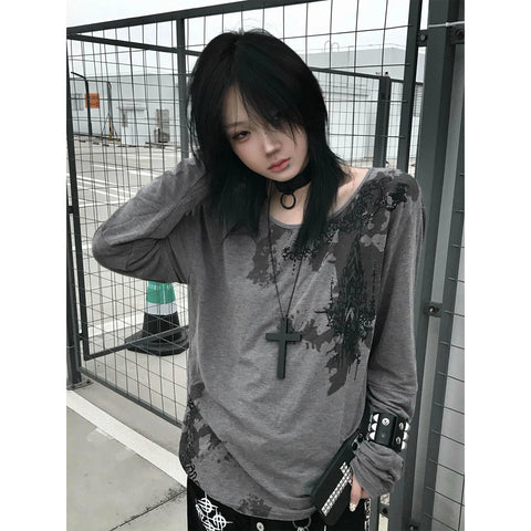 Nu Goth Cathedral Shadow Long Sleeve T-Shirt