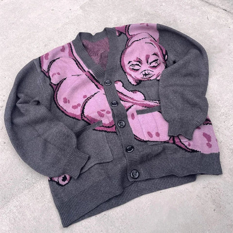 Pastel Goth Mutant Familiar Knit Cardigan