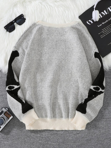 Goth Skeleton Rib Cage Knit Sweater