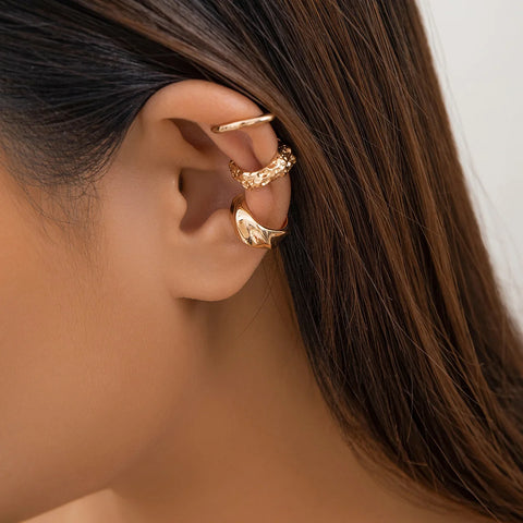 Nu Goth Double Drop Ear Cuff Earring