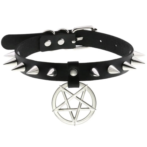 Goth Blackout Ritual Choker Necklace