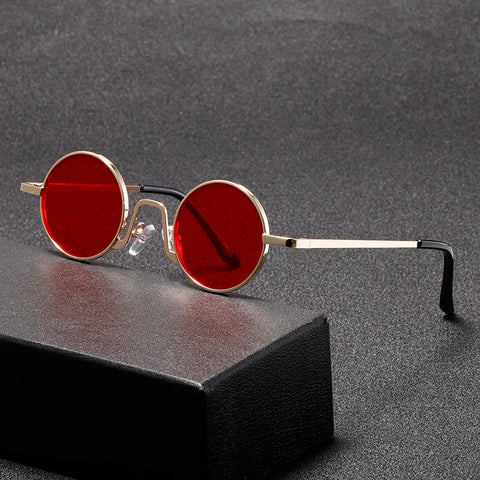 Victorian Goth Eclipse Round Metal Sunglasses