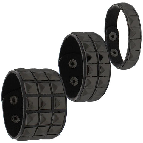 Goth Razor's Edge Stud & Spike Bracelet Set