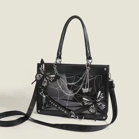 Goth Labyrinth Butterfly Ita Bag — Dark Collector's Tote