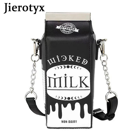 Goth Wicked Milk Carton Crossbody Bag