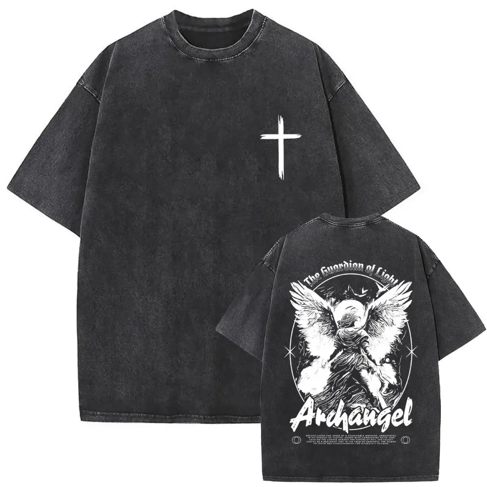 Gothic T-shirt with black washed vintage graphic