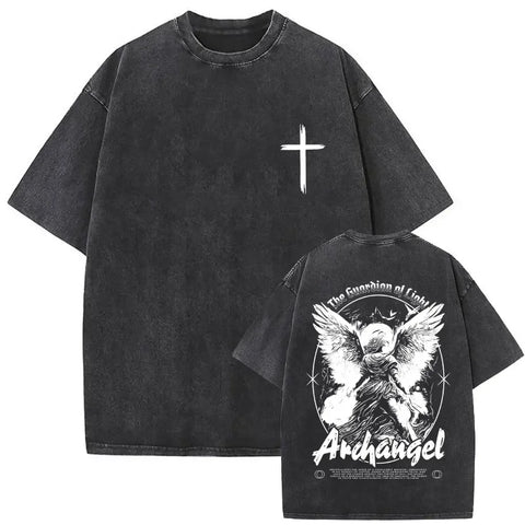 Gothic T-shirt with black washed vintage graphic