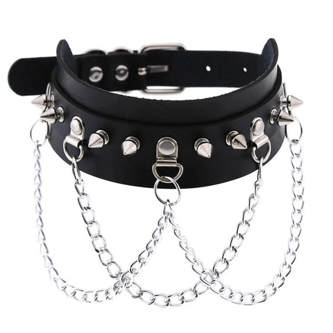 Goth Blackout Ritual Choker Necklace