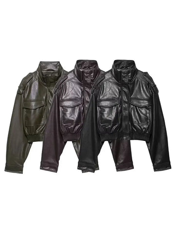 Nu Goth Shadow Ops Cropped Moto Coat