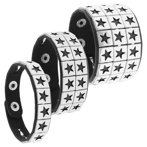 Goth Razor's Edge Stud & Spike Bracelet Set