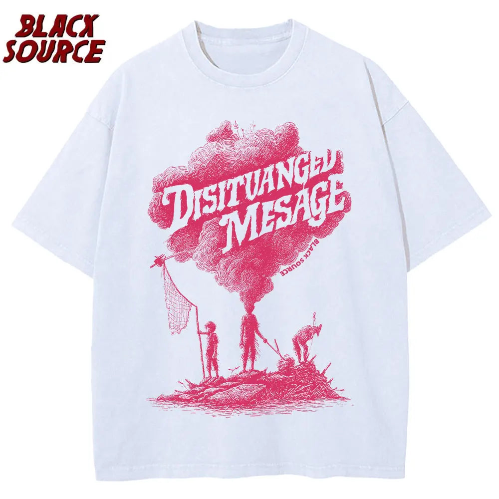Alt T-shirt with cat cartoon graphic