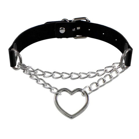 Goth Leather Collar Choker Necklace Collection