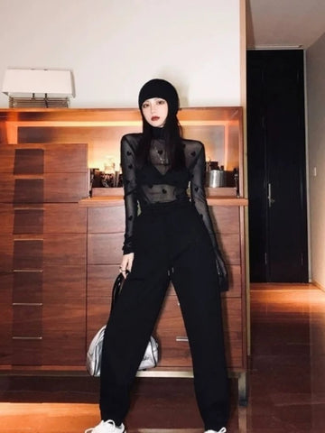 Goth Velvet Heart Mesh Tshirt