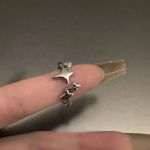 Goth Shattered Star Spike Ring