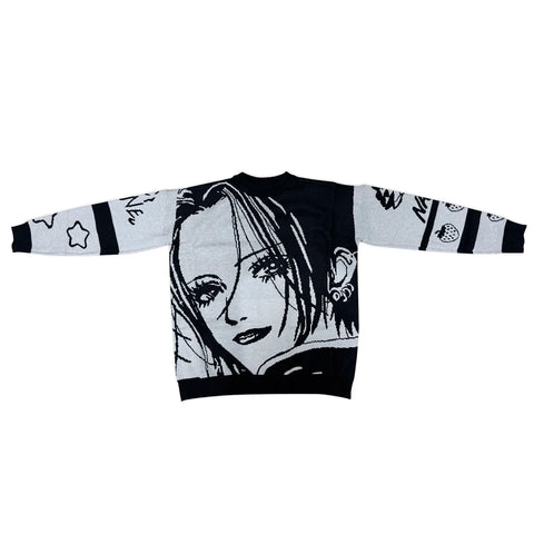 Nu Goth Manga Face Knit Sweater