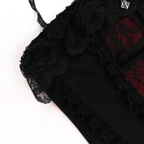 Victorian Goth Crimson Requiem Corset Top