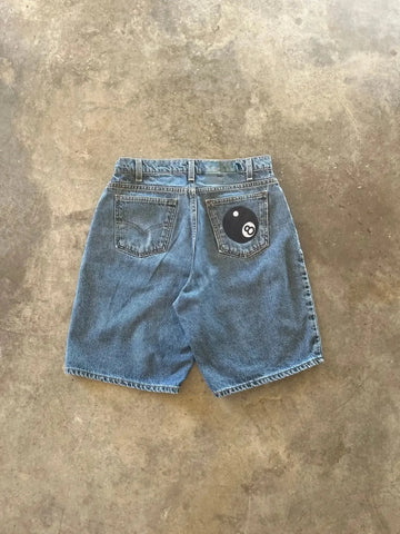 Goth Tribal Blade Denim Shorts