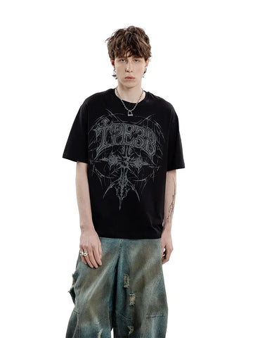 Goth Blackened Sigil Oversized T-Shirt