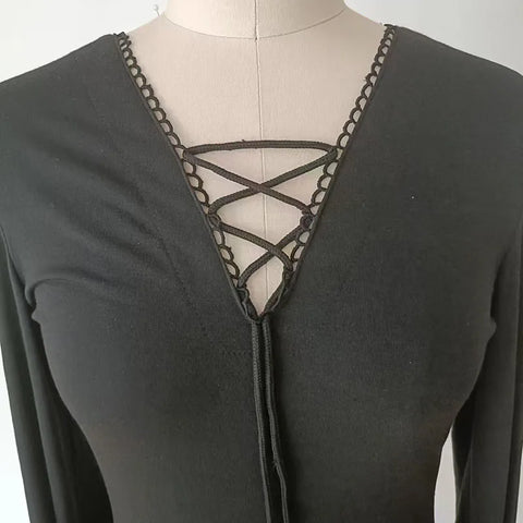 Goth Batwing Lace-Up Shadow Wing Mini Dress