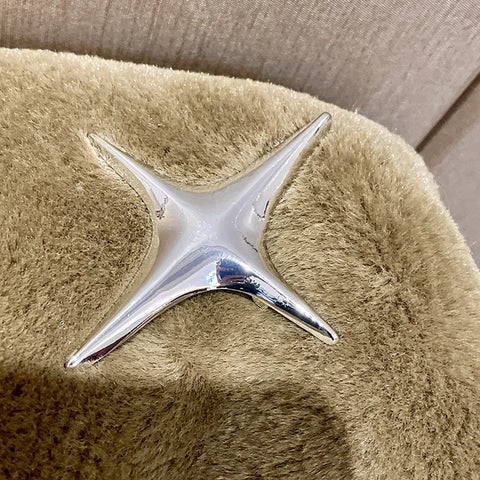 Nu Goth Four-Point Star Sculptural Brooch Suit