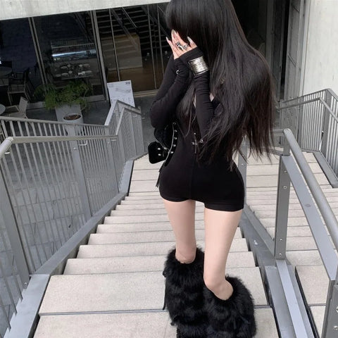 Nu Goth Second Skin Long Sleeve Mini Suit