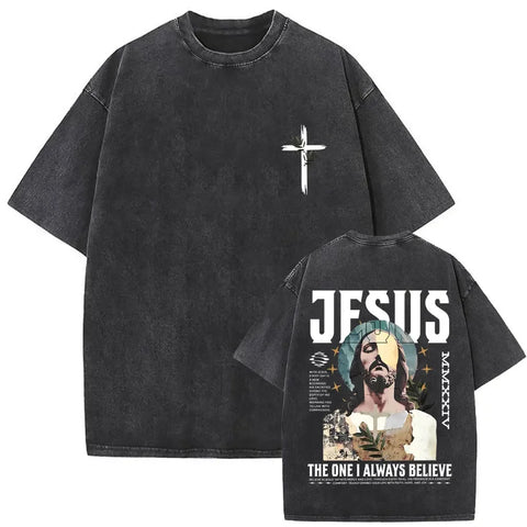 Gothic T-shirt with black washed vintage graphic