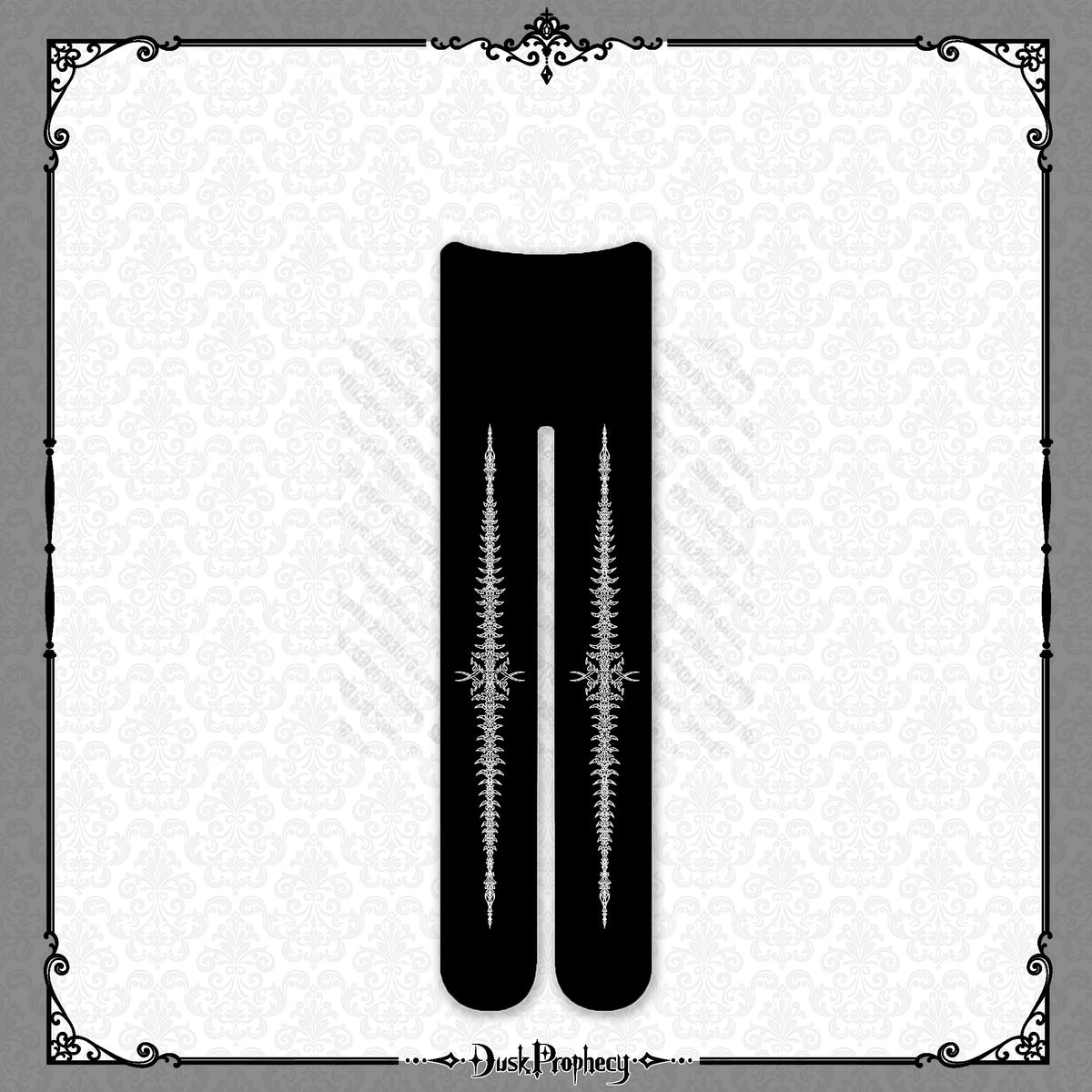 Goth Vertebrae Spine Print Knee-High Sock