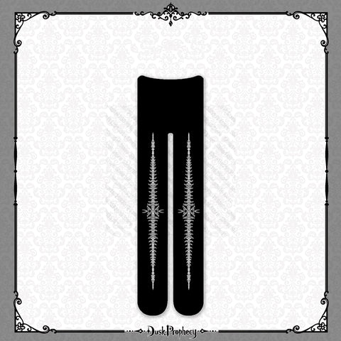 Goth Vertebrae Spine Print Knee-High Sock