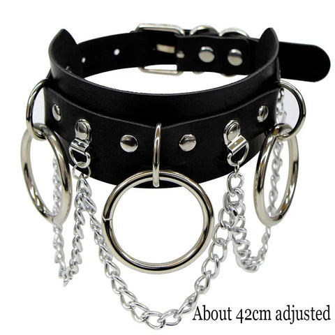 Goth Leather Choker Necklace — Dark Devotion Collection
