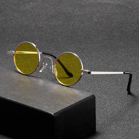 Victorian Goth Eclipse Round Metal Sunglasses