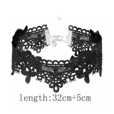 Victorian Goth Mourning Cascade Choker Necklace