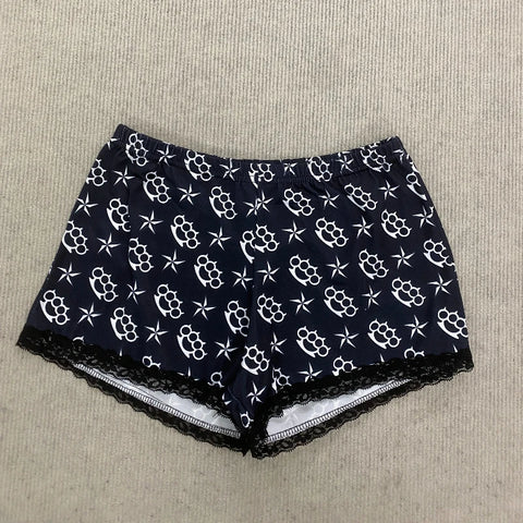 Goth Knuckleduster Lace-Trim Shorts