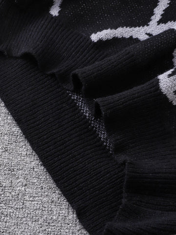 Goth Cobweb Jacquard Knit Sweater